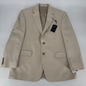 Chaps Suit Separate Blazer Stone Beige 42R 2-Button Lined NWT